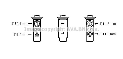 AVA QUALITY COOLING Paisuntaventtiili, ilmastointilaite BW1362